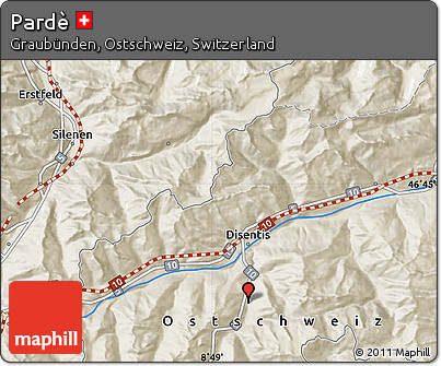Shaded Relief Map of Pardè