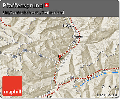 Shaded Relief Map of Pfaffensprung