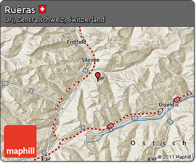 Shaded Relief Map of Ruèras