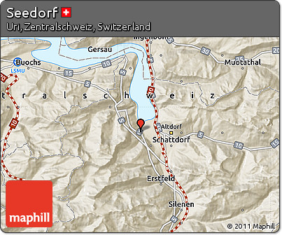 Shaded Relief Map of Seedorf