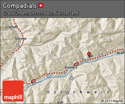 Shaded Relief Map of Compadials