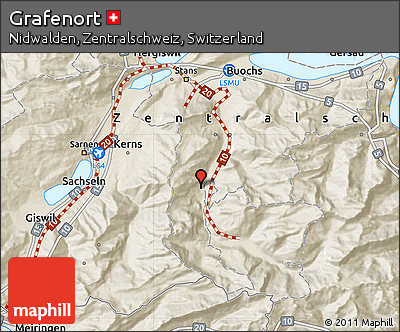 Shaded Relief Map of Grafenort