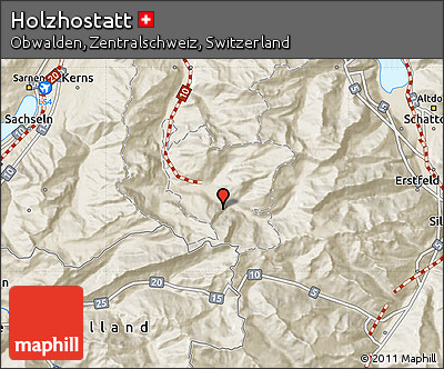 Shaded Relief Map of Holzhostatt