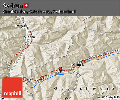 Shaded Relief Map of Sedrun
