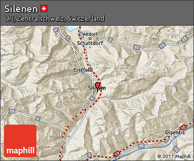 Shaded Relief Map of Silenen