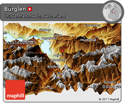 Physical Panoramic Map of Bürglen