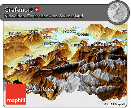 Physical Panoramic Map of Grafenort