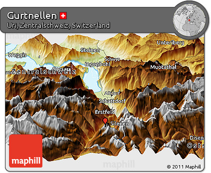 Physical Panoramic Map of Gurtnellen