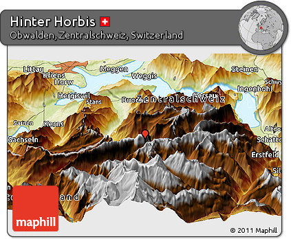Physical Panoramic Map of Hinter Horbis