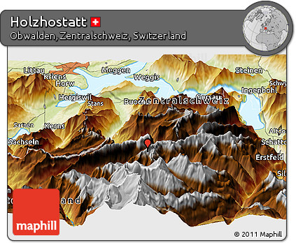 Physical Panoramic Map of Holzhostatt