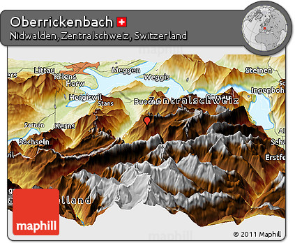 Physical Panoramic Map of Oberrickenbach