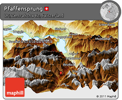 Physical Panoramic Map of Pfaffensprung