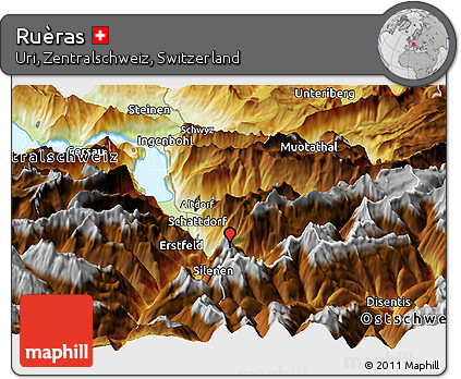 Physical Panoramic Map of Ruèras