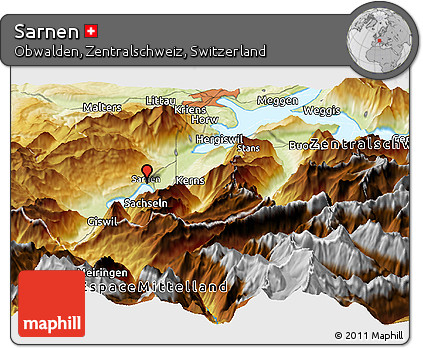 Physical Panoramic Map of Sarnen