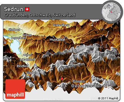 Physical Panoramic Map of Sedrun