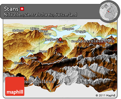Physical Panoramic Map of Stans