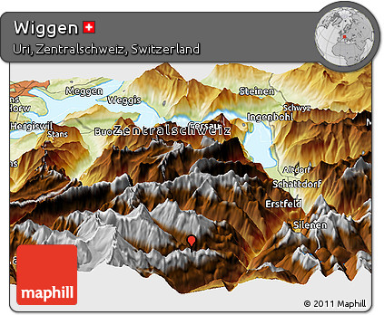 Physical Panoramic Map of Wiggen