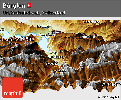 Physical Panoramic Map of Bürglen