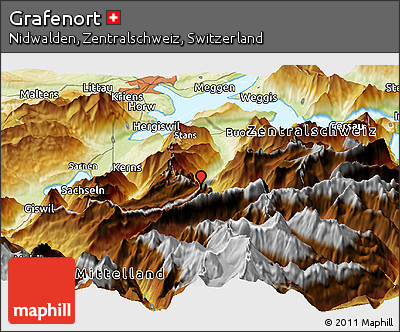 Physical Panoramic Map of Grafenort