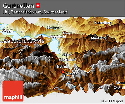 Physical Panoramic Map of Gurtnellen