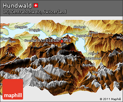Physical Panoramic Map of Hundwald