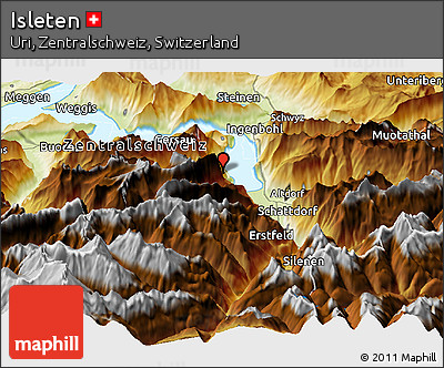 Physical Panoramic Map of Isleten