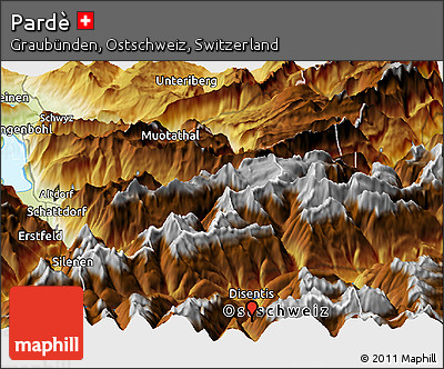 Physical Panoramic Map of Pardè