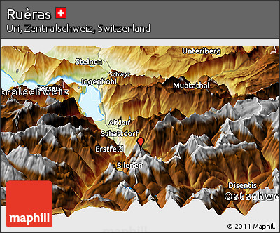 Physical Panoramic Map of Ruèras