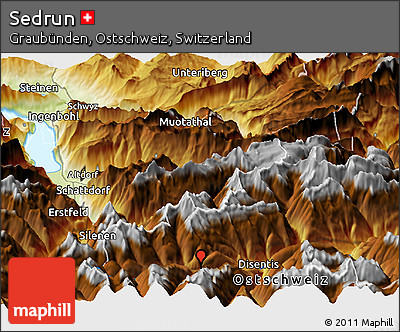 Physical Panoramic Map of Sedrun