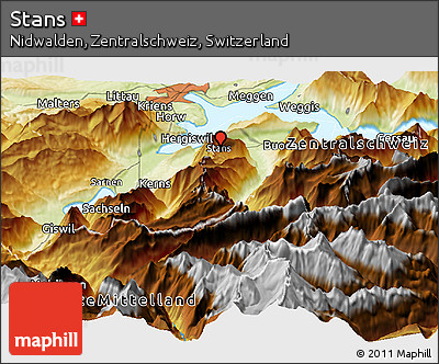 Physical Panoramic Map of Stans