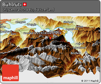 Physical Panoramic Map of Bühlrüti