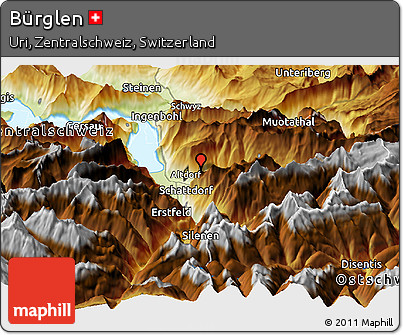 Physical Panoramic Map of Bürglen