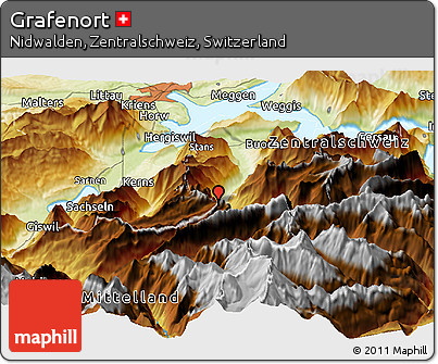 Physical Panoramic Map of Grafenort