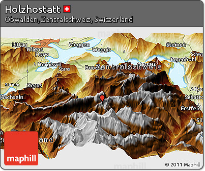 Physical Panoramic Map of Holzhostatt