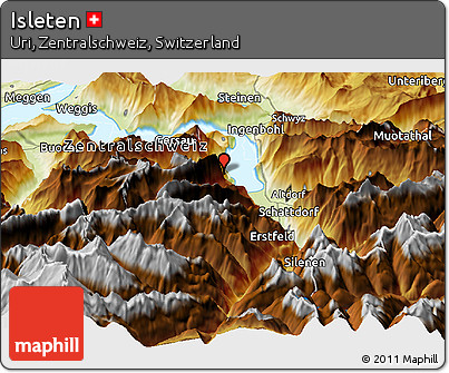 Physical Panoramic Map of Isleten