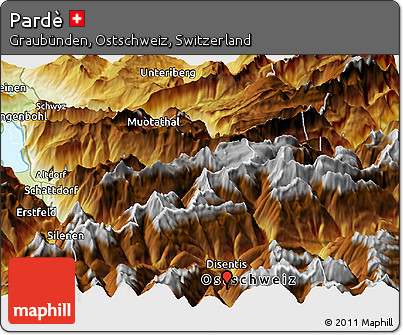 Physical Panoramic Map of Pardè