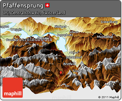 Physical Panoramic Map of Pfaffensprung
