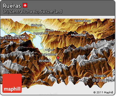 Physical Panoramic Map of Ruèras
