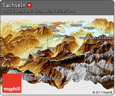 Physical Panoramic Map of Sachseln