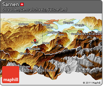 Physical Panoramic Map of Sarnen