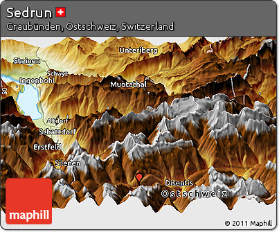 Physical Panoramic Map of Sedrun