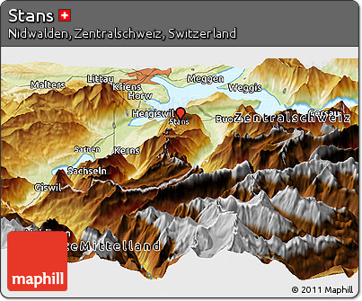 Physical Panoramic Map of Stans