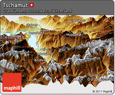 Physical Panoramic Map of Tschamut