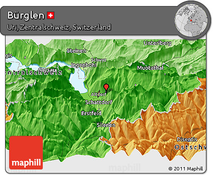 Political Panoramic Map of Bürglen
