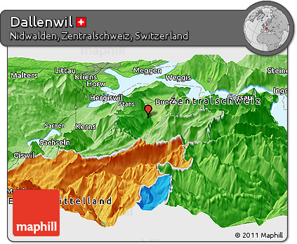 Political Panoramic Map of Dallenwil