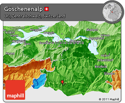 Political Panoramic Map of Göschenenalp