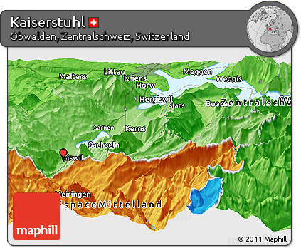 Political Panoramic Map of Kaiserstuhl