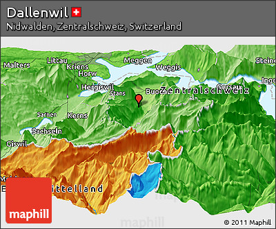 Political Panoramic Map of Dallenwil
