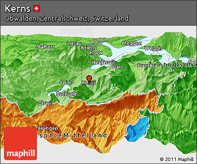 Political Panoramic Map of Kerns