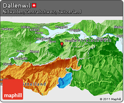 Political Panoramic Map of Dallenwil